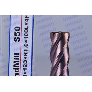 China 12*R1.0*150L*4F Extra long Corner Radius end mill Corner R1.0  AOL150mm  SiN Coating  corner Rounding end mill on sale