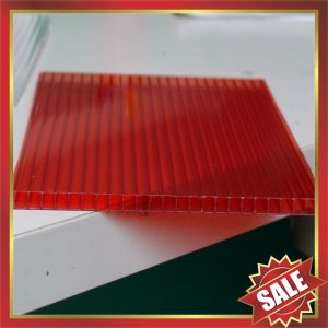 China Red Hollow polycarbonate Sheet,color hollow polycarbonate sheet,cell polycarbonate sheet,pc sheeting for building cover on sale