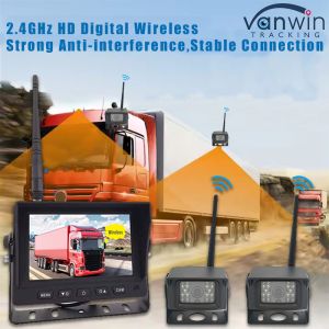5 Inch Digital HD DVR Wireless Truck Backup Camera Monitor System Quad View