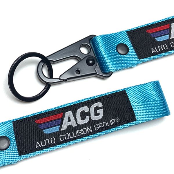 Customized polyester lanyard keychains with silkscreen printing are perfect for personalized motorcycle keys.