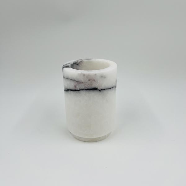 4pcs Marble Bathroom Accessories Set With White Round Shape