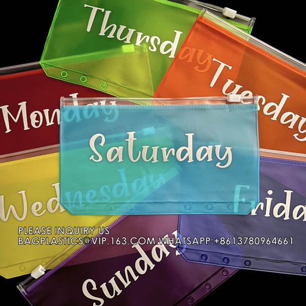 Cash Budget Envelopes For Budgeting Slider Zipper Binder Pouch Loose Leaf Bags