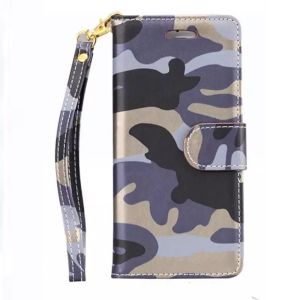 PU+PC Double Fold Camouflage Bracket Back Cover Cell Phone Case For iPhone 7 6s