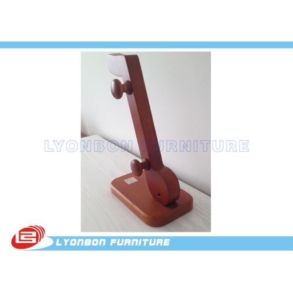 Customized Small MDF Wood Countertop Display Advertising With Wood Hangers