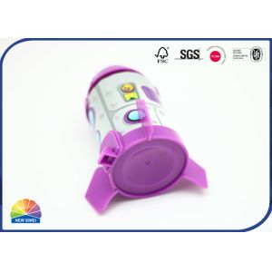 Plastic Lid And Base Rocket Style Composite Paper Tube Cartoon Cylinder