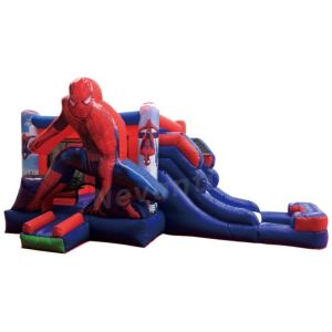 Custom Superhero Bounce House With Slide Moonwalk Bouncer / Commercial