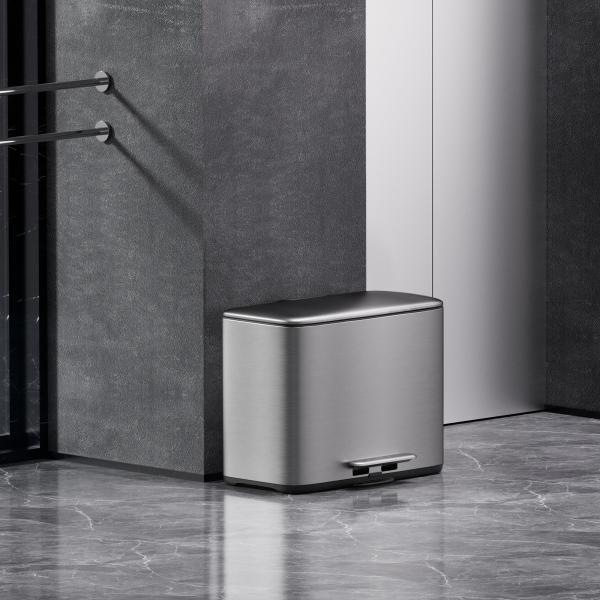 18L*2 Close Living Room Office Rectangle Pedal Trash Bin for Waste Management