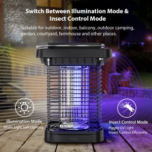 ABS Shell Solar Mosquito Bug Zapper Light Solar Rechargeable Bug Zapper