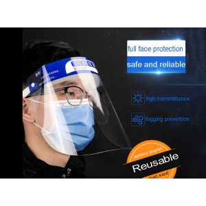Recyclable Plastic Clear Full Face Shield With Sponge Prevention Public