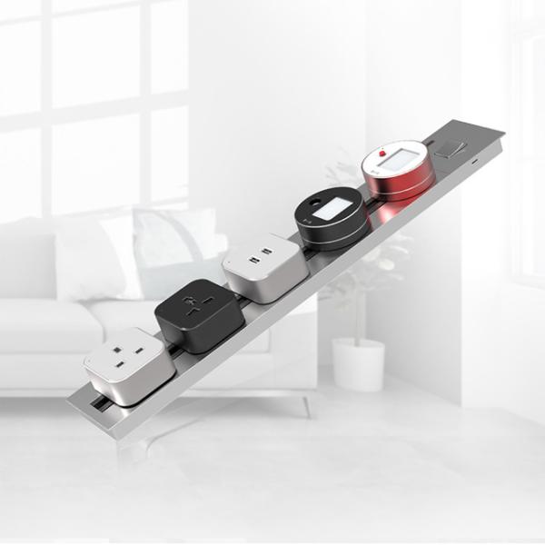 Quality Power Track EU Standard Aluminum Alloy Wall Socket 8000W 250V0.4m 0.6m 0.8m 1m 1.2m for sale