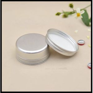Round Shape Aluminum Cosmetic Containers 50g Cream Cotton Can With Screw Lid