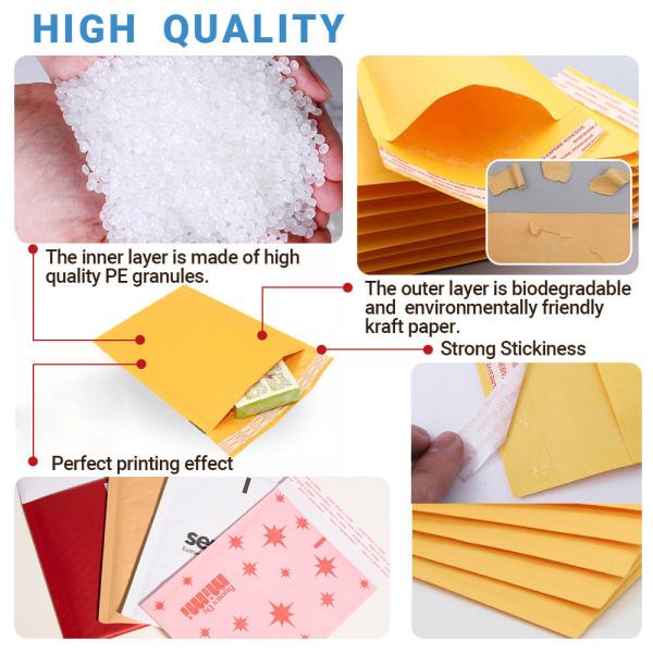 Safe and Durable Kraft Bubble Mailers for Express Shipping 3-4mm Thickness Self