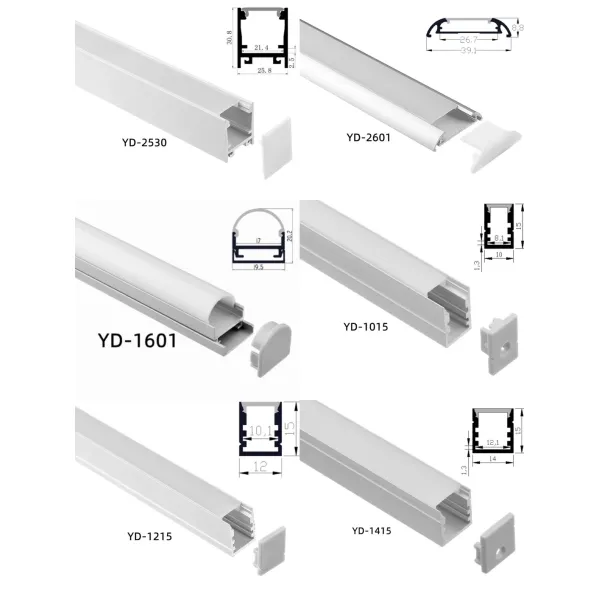 YD-2462 bendable by hand LED profiles flexible LED profiles
