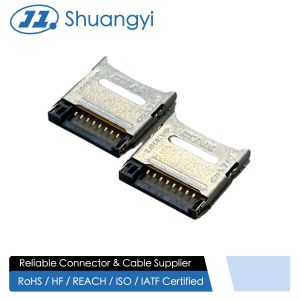 High-Reliability 1.8H TF Card Socket Connector with Mylar | Low-Profile PCB
