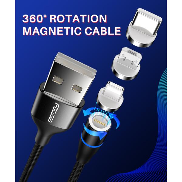 3A Magnetic 3 In 1 USB Charging Cable