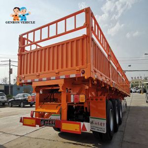 Barrier Open Top 45Ton Shipping Container Transport Trailer