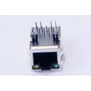 Single 10/100BaseT Magnetic RJ45 Jack 1X1 Y/G For SMD / THT 0875-1D1T-P2