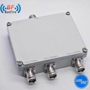 Wholesale Grey Triplexer RF Combiner 50W 2 Way UHF 1710-1880 1920-2170 2300-2400 2500-2700MHz N-50K Connector from china suppliers