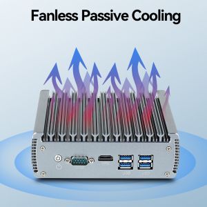 Intel Celeron 3865U 2 Cores 2 Threads Firewall Mini PC Router With 6 Ethernet