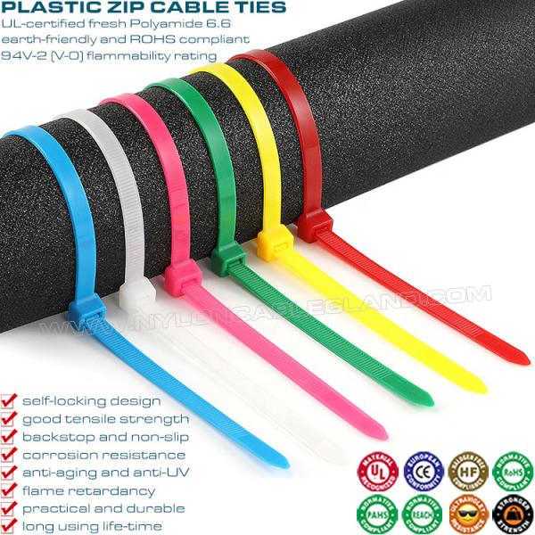 Quality Adjustable Plastic Cable Ties 80-1020mm Length, Self-locking Versatile Cable Zip Ties 2.5-12mm Width for Wire Harness for sale