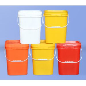 Wholesale Chemical Resistant White Square Plastic Bucket with Handle and Lid from china suppliers