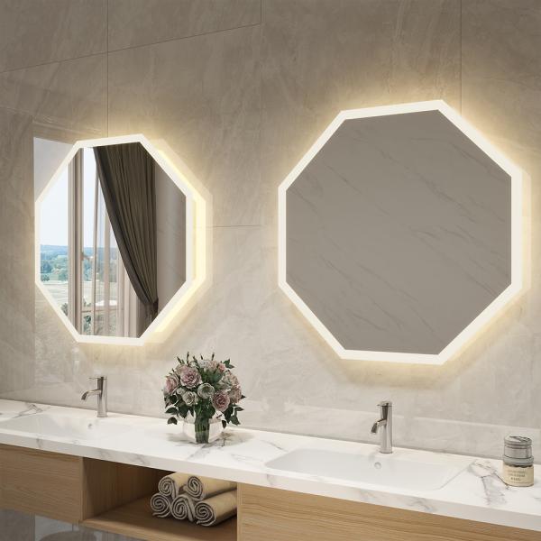 Frameless LED Bathroom Mirror Lighting Solution with Soft White Glow and Smart Touch Control for Contemporary Interiors