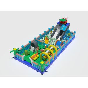 Customized Inflatable Slide Jumping Castle With Big Ocean Balls Pool