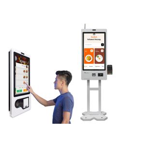 Floor Stand Self Ordering Kiosk With QR And RFID Reader For Secure Transactions