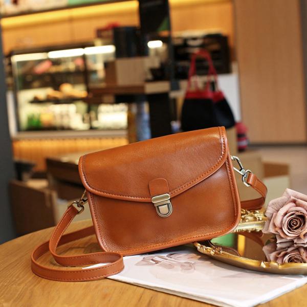 2024 Genuine Leather Shoulder Crossbody Bag with Polyester Lining and Large Capacity