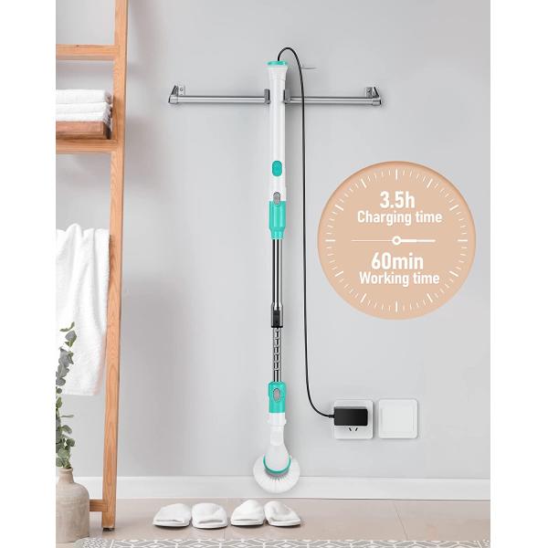 Eletalker Electric Spin Scrubber Cordless With 3 Brush Heads Quick Charge