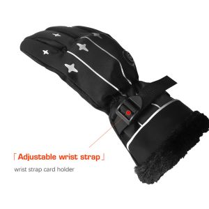 Adjustable Temperature Thin Electric Rechargeable Battery Heated Gloves One Size