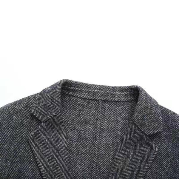 Men's Regular Sleeve Style Woolen Trench Coat Simple and Elegant Overcoat for Winter