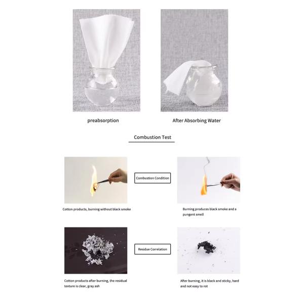 Customized Disposable Cotton Face Cloths Bamboo Pulp Square