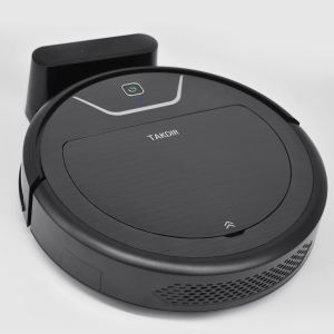 Wet / Dry Floor Robot Vacuum Cleaner Black With Intelligent APP Remote Control
