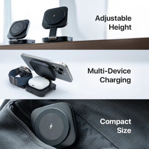 Lightweight 3 In 1 Travel Charger With Horizontal And Vertical Screen Function