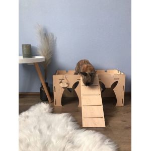 OEM ODM Rabbit Bunny House With Ladder Bunny Box Castle