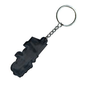 Letters Pattern Unbreakable 2D Soft PVC Keychain