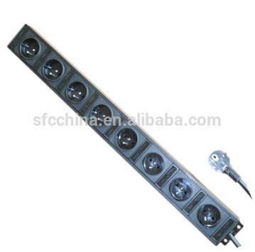 Quality France Power Distribution Units and Extension cord with Plug Type E, 8 Way Power Outlet Strips for workbench for sale