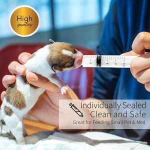 10ml Syringes 100 Pack Plastic Small Syringe with Tip Cap, Measuring Syringe,