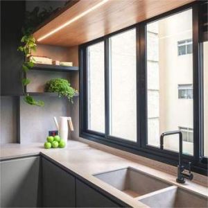 Fireplace-Adjacent Folding Window Solution Allowing Safe Ventilation During