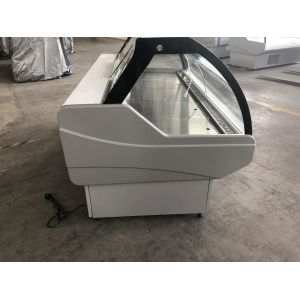 Curved Glass 2.0 Meter Butcher Meat Case Display Fridge with SEC Certification