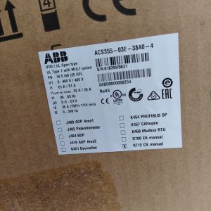 Three Phase ABB Parts ABB ACS355-03E-38A0-4 18.5KW PAM Control Cabinet Style