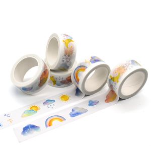 Custom Print Colored Decoration Adhesive Paper Waterproof Masking Washi Tapes