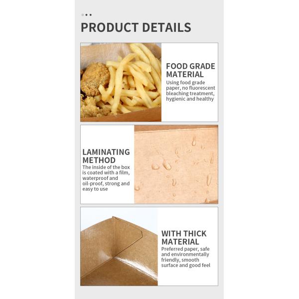 Boat Shape Disposable Food Grade Paper Boxes Packaging Snack Fries Chicken Kraft Paper Boat Tray 4/6/10/13/23/32oz