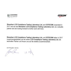 Shenzhen LCS Compliance Testing Laboratory Ltd. Certifications