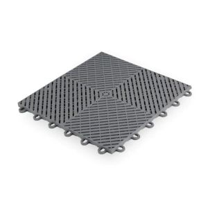 Light Gray PP Interlocking Floor Tile 400*400mm For Use In Garages Workshop