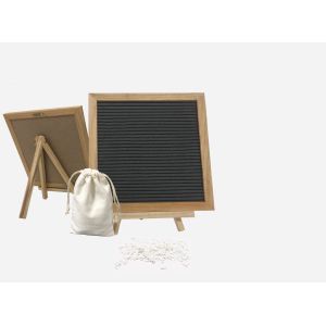 10'' × 10'' Black Felt Changeable Letter Board With 340 Letters And Stand