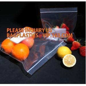 clear or printed k bag with double track for food or fruit storage, LDPE self