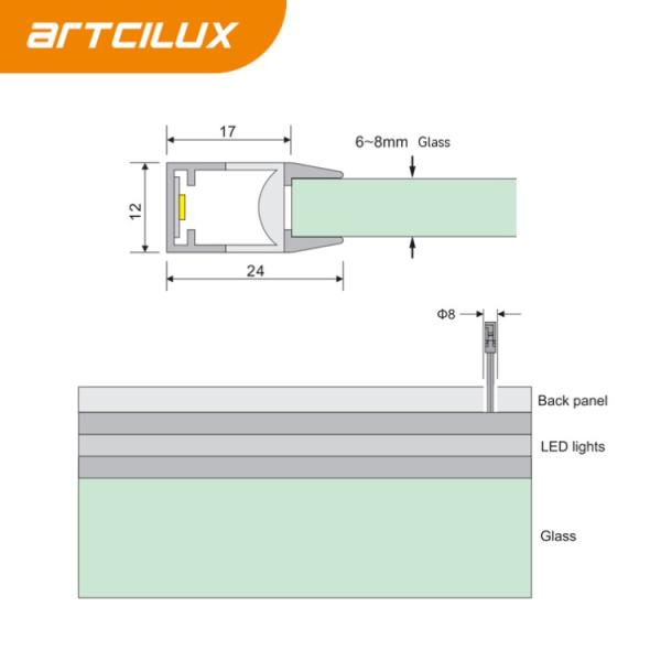 Glass Shelf Cabinet Strip Light Indoor LED Aluminium Profile Light For Furniture