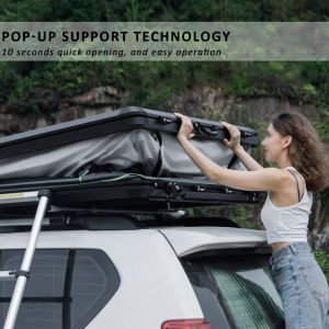 Weatherproof Triangle Roof Top Tent Hard Shell Camper With 300gsm Polyester